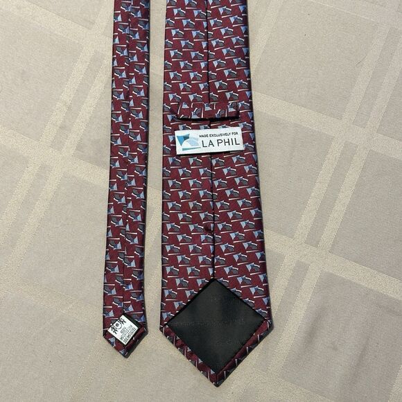 LA Philharmonic Exclusive Men’s Silk Tie Modern Art Deco Music Hall Design 59.5" - Picture 3 of 8